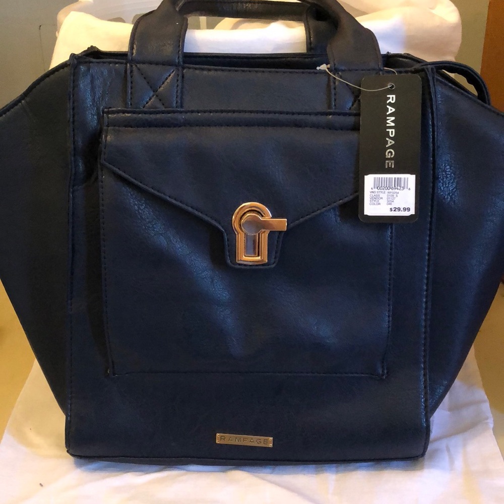 NWT Rampage Navy purse. Never used. Lots of room